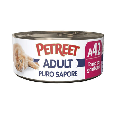 Petreet Adult Puro Sapore Tonno Con Gamberetti Per Gatti Lattina 70g