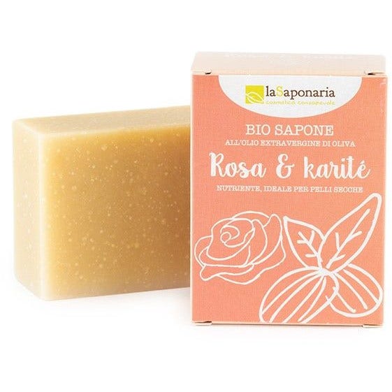 La Saponaria Bio Sapone Rosa/Burro Di KaritÈ 100g