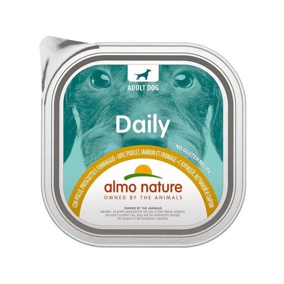 Almo Nature Daily Pollo Prosciutto E Formaggio Alimento Umido Per Cani Adulti 300g
