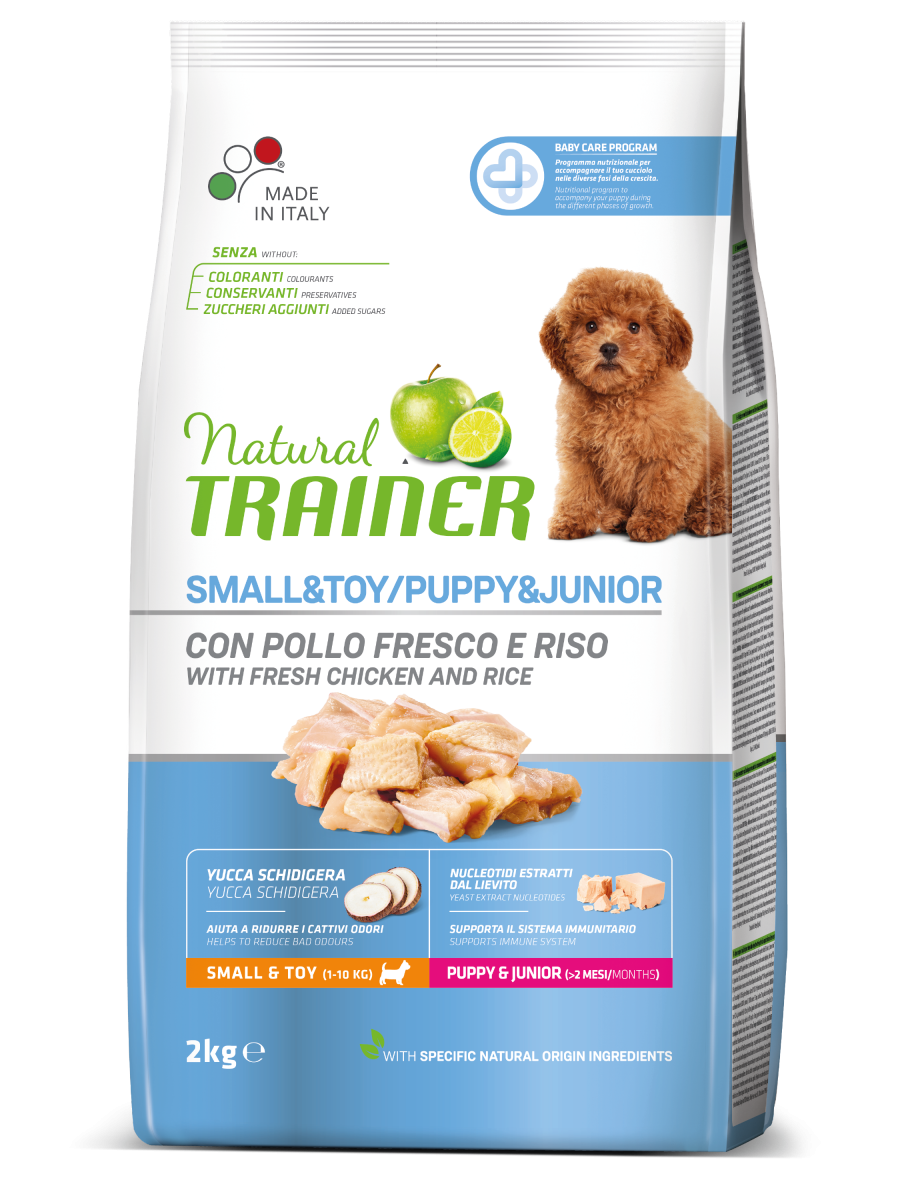 Natural Trainer Crocchette Pollo Fresco Per Cuccioli Taglia Piccola Sacco 2kg