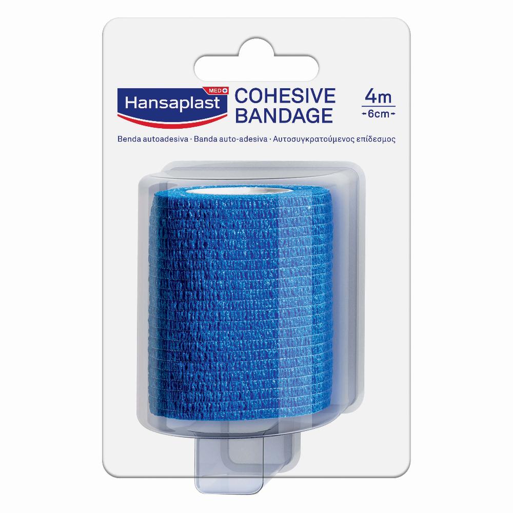 Hansaplast Benda Autoadesiva Blu Tape Flessibile Per il Fissaggio Di Bende E Compresse 4mx6cm