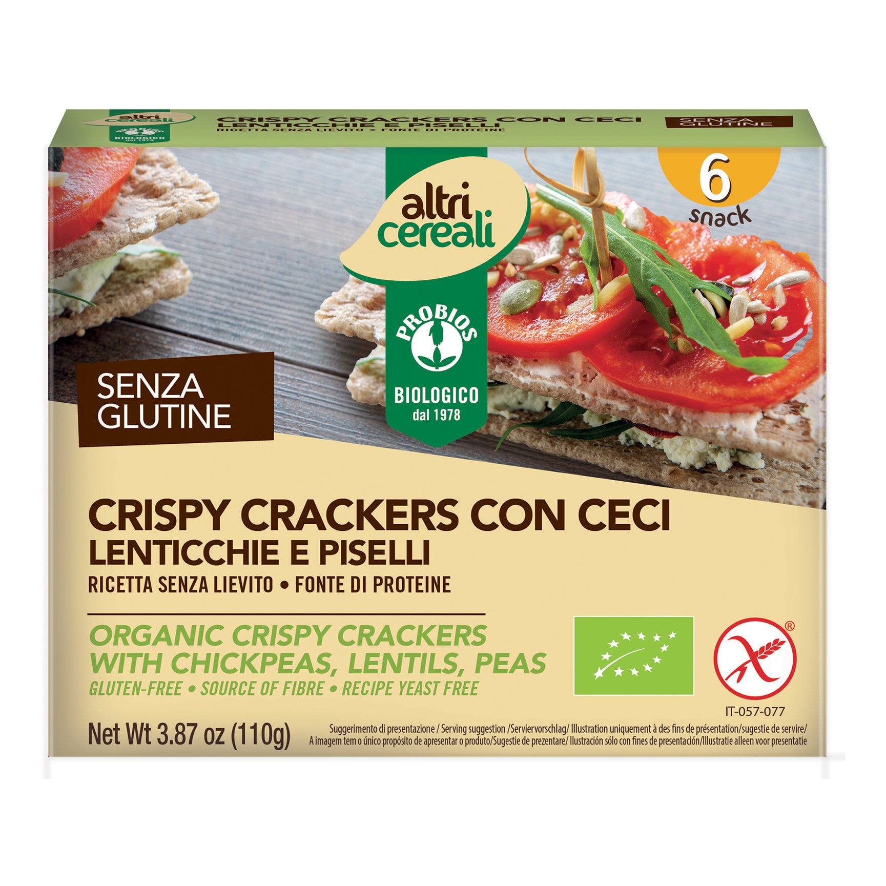 ALTRICEREALI Crispy Crackers Ceci Lentic. Pisel. 110g