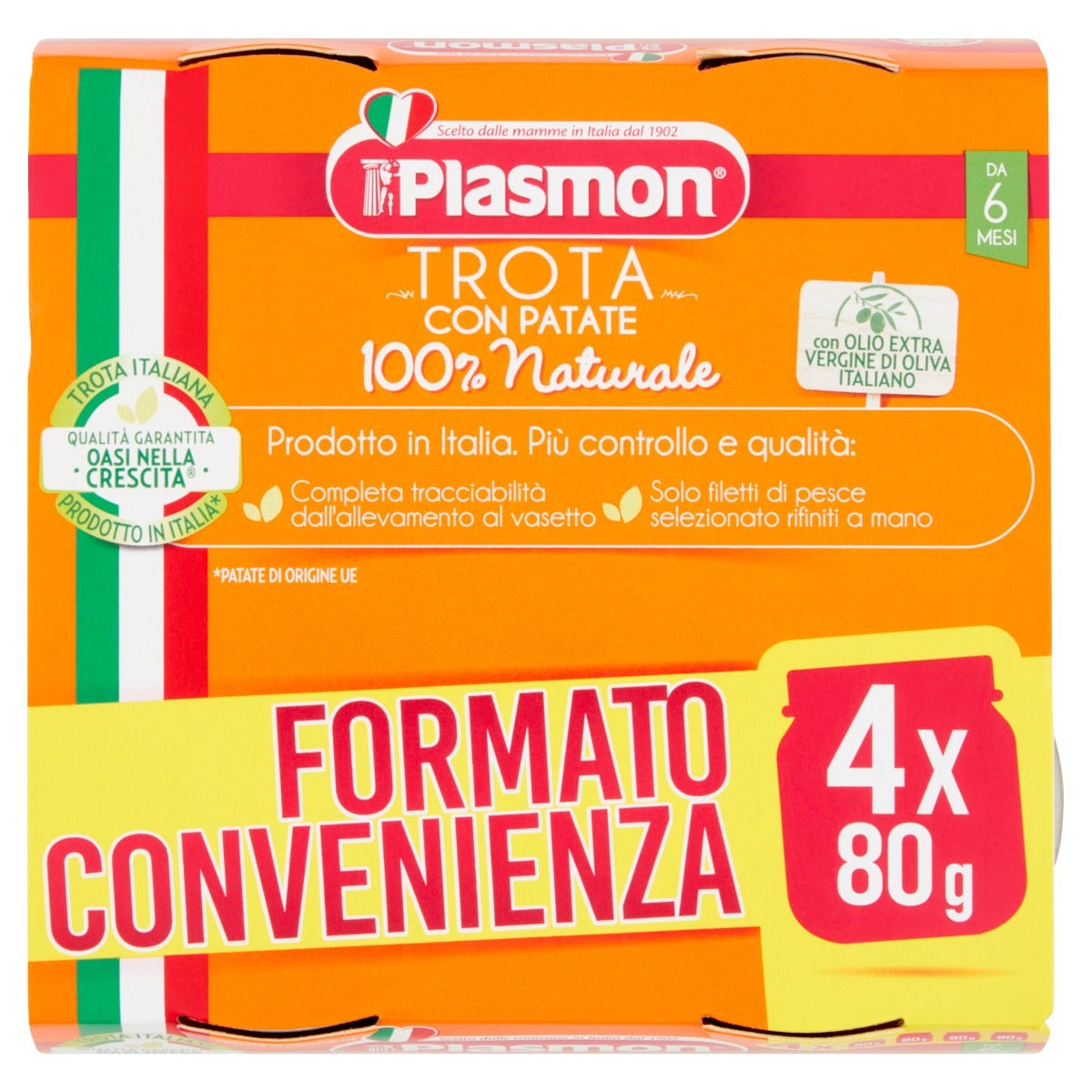 Plasmon Omogeneizzato Trota Con Verdure 6M+ 4x80g