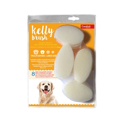 Kelly Brush Spugnetta Grande Per Pulizia Dentale Cani 16 Pezzi