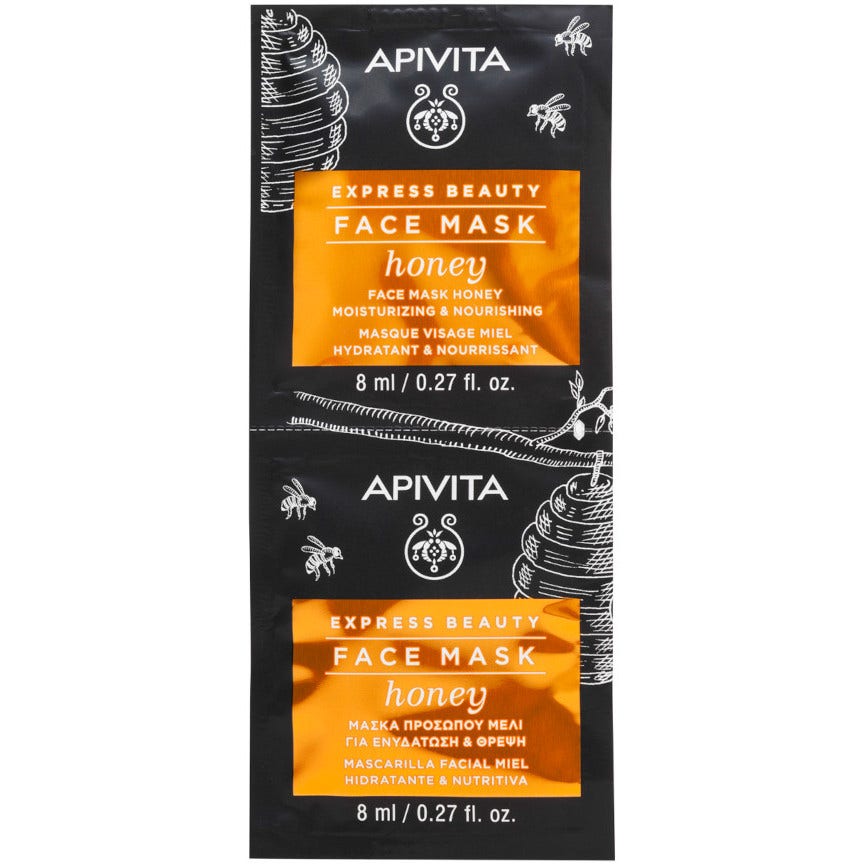 Apivita Express Beauty Maschera Viso Idratante/Nutriente Miele 2x8ml