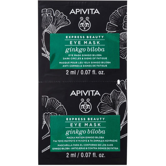Apivita Express Beauty Maschera Occhi Anti-Fatica Gingko Biloba 2x2ml