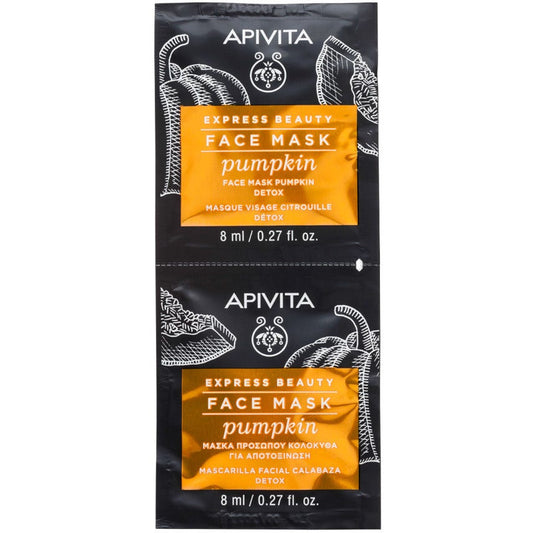 Apivita Express Beauty Maschera Viso Detossinante Zucca 2x8ml
