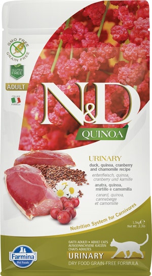 Farmina Natural & Delicious Quinoa Urinary Anatra Grain Free Cibo Secco Per Gatti 1,5kg