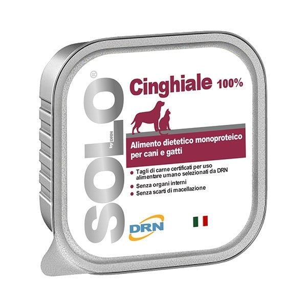 Drn Solo Cinghiale Alimento Dietetico Monoproteico Umido Per Cani/Gatti 100g