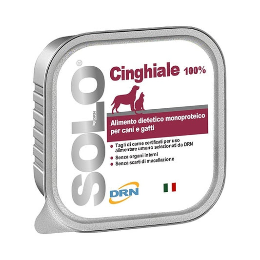 Drn Solo Cinghiale Alimento Dietetico Monoproteico Umido Per Cani/Gatti 100g