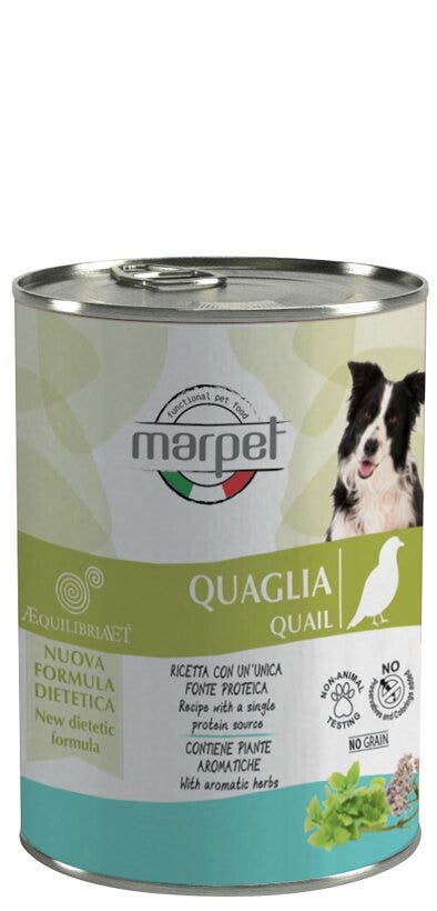 Marpet Aequilibriavet Dog Quaglia Cibo Umido Per Cani Adulti Scatoletta 400g