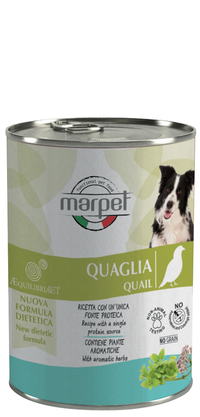 Marpet Aequilibriavet Dog Quaglia Cibo Umido Per Cani Adulti Scatoletta 400g