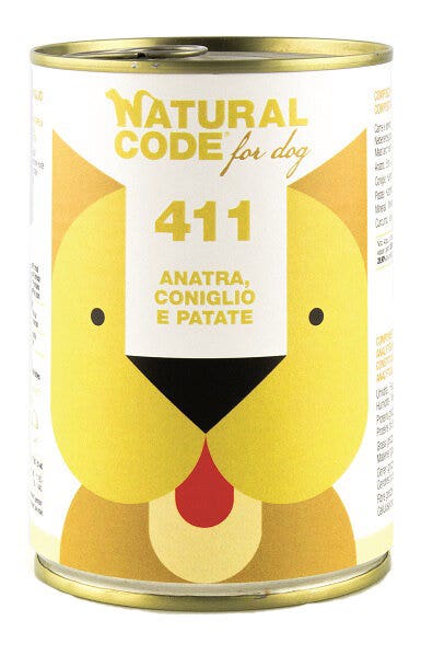 Natural Code For Dog 411 Anatra Coniglio e Patate 400g