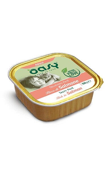 Oasy Delizioso Paté Gatto Adult Ricco di Salmone 100g