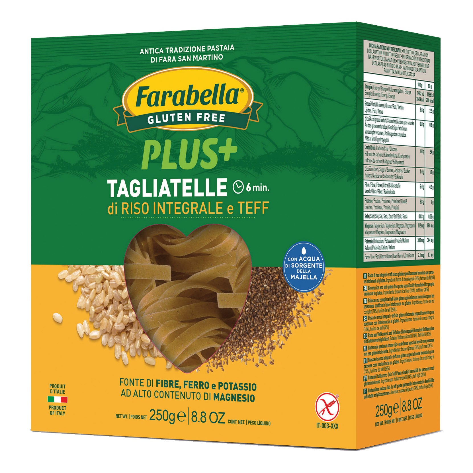 FARABELLA Pasta Tagliatelle Riso Integ. Teff 250g