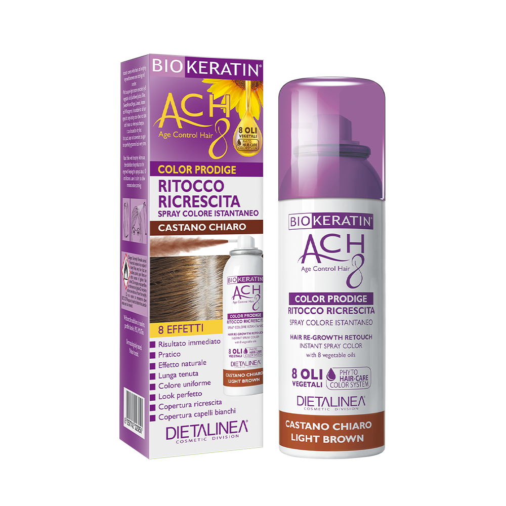 Biokeratin Ach8 Ritocco Ricrescita Spray Castano Chiaro 75ml