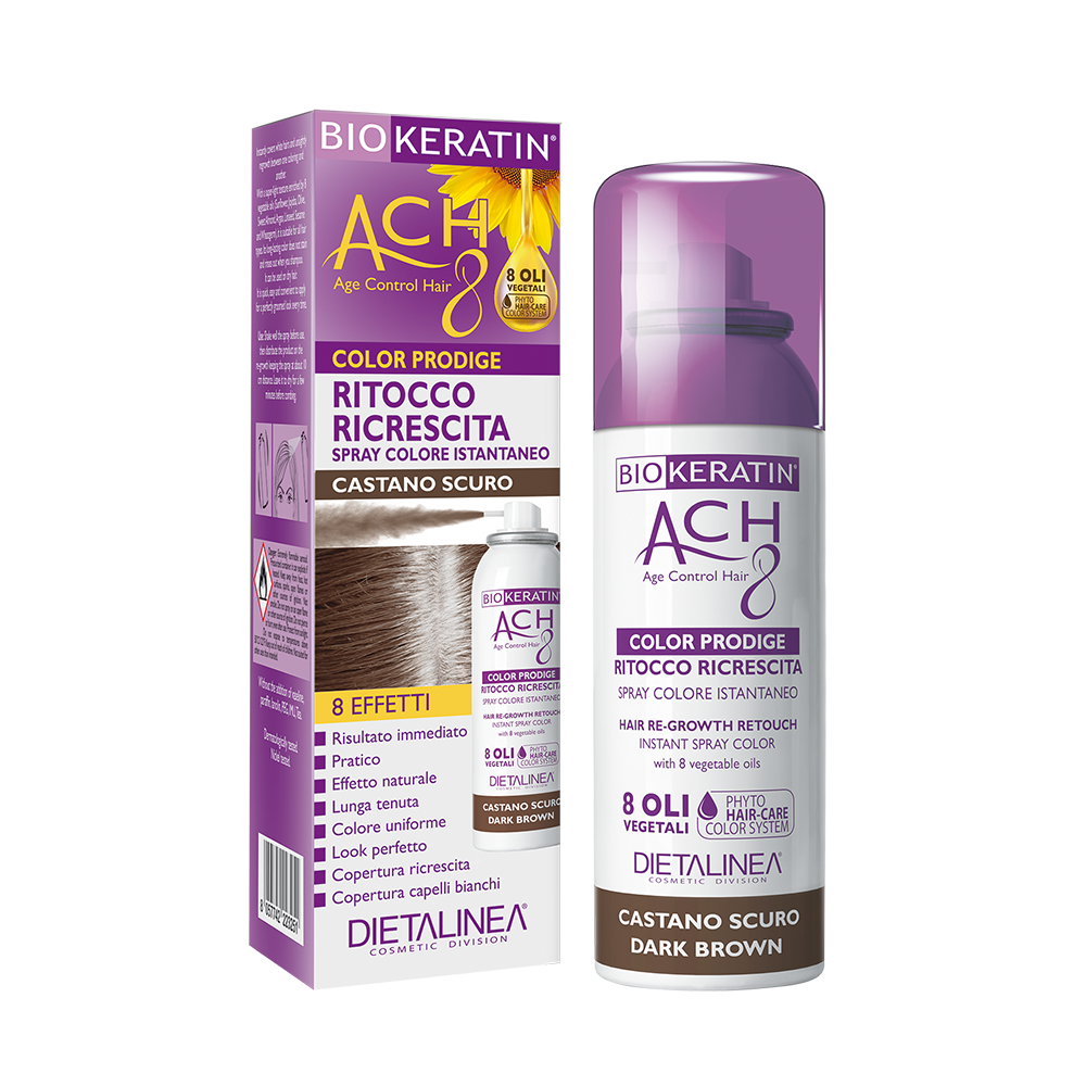 Biokeratin Ach8 Ritocco Ricrescita Spray Castano Scuro 75ml
