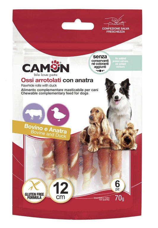 Camon Rolls di Pelle Bovina con Anatra 17cm 140g