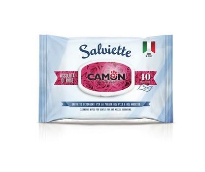Camon 40 Salviette Detergenti Cani/Gatti Alla Fragranza Assoluta di Rose