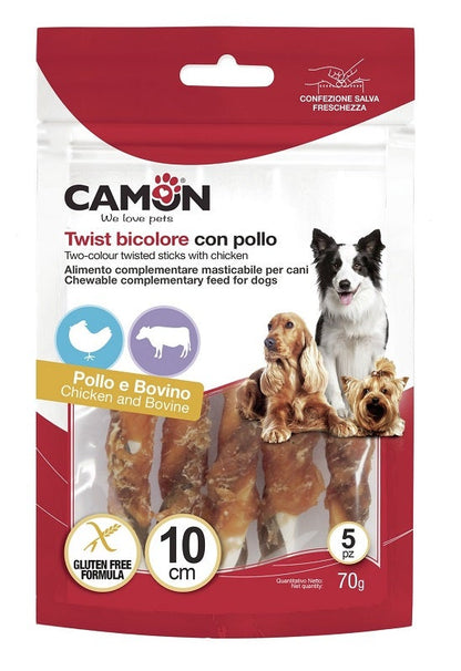 TWIST BICOLORE C/POLLO 10CM 5P