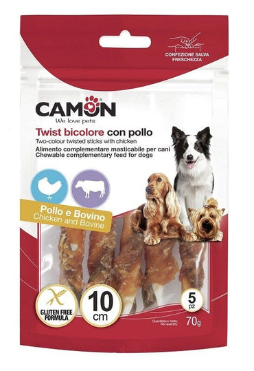 TWIST BICOLORE C/POLLO 10CM 5P