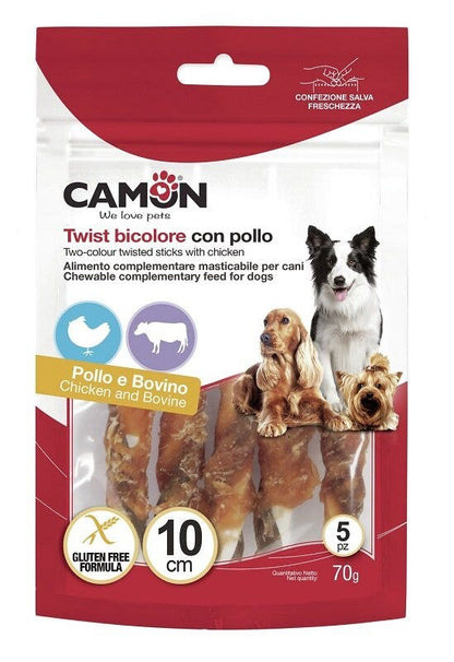TWIST BICOLORE C/POLLO 10CM 5P