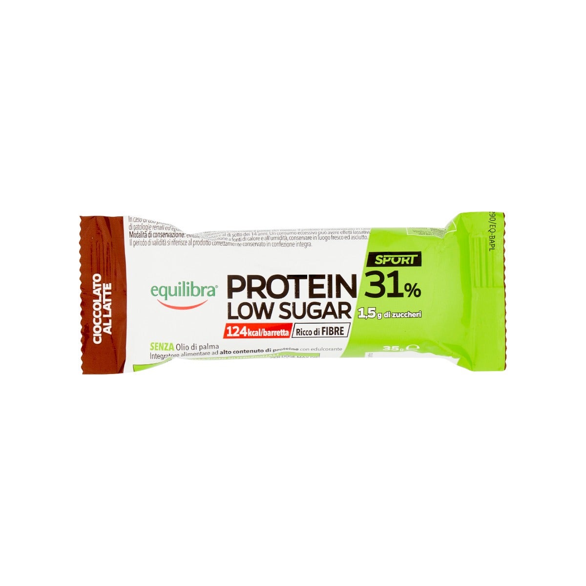 Equilibra Protein 31% Barretta Low Sugar Cioccolato Al Latte 35g