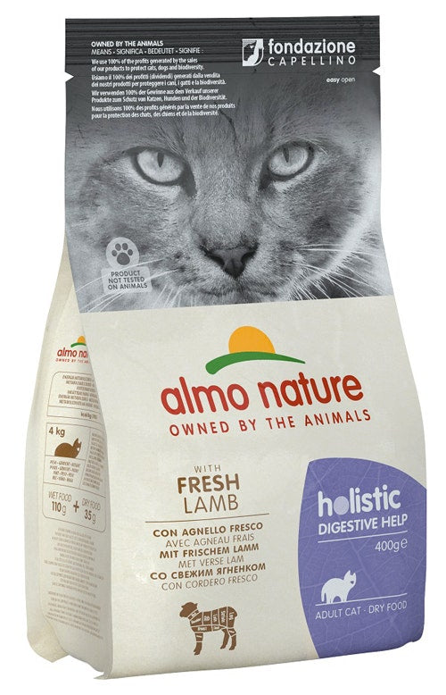 Almo Nature Holistic Functional Digestive Help Agnello Cibo Secco Per Gatti Adulti Sacco 400g