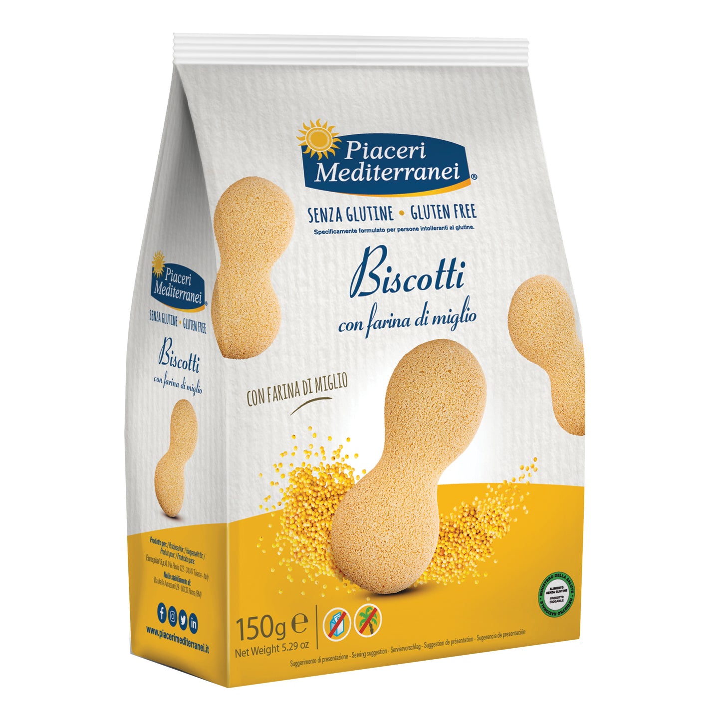 PIACERI MEDITERRANEI Biscotti con Farina di Miglio 150g