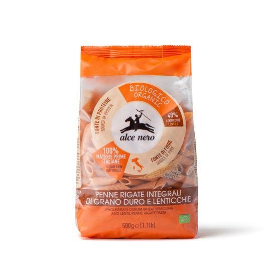 Penne Rigate Integrali Grano Duro E Lenticchie Bio 500g