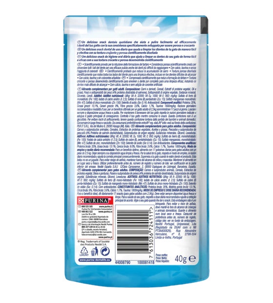Purina Dentalife Daily Oral Care Treats Snack Per Gatti Pollo Salmone 40g