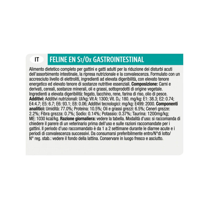 Purina Pro Plan Veterinary Diets Umido Gatto EN Gastrointestinal St/Ox Lattina 195g