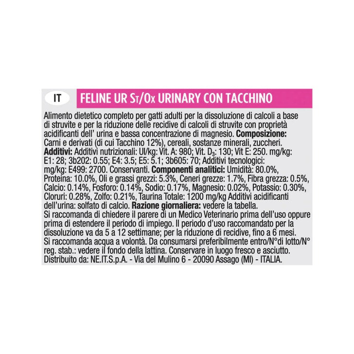 Purina Pro Plan Veterinary Diets Umido Gatto UR Urinary St/Ox Con Tacchino Lattina 195g