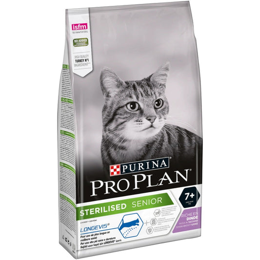 Purina Pro Plan Sterilised Senior 7+ Gatto Crocchette Tacchino Sacco 1,5kg