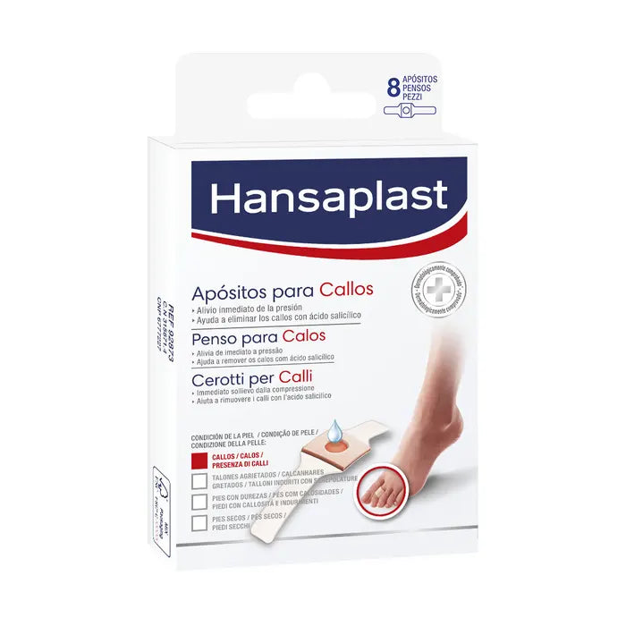 Hansaplast Cerotti Per Calli Piedi Trasparenti Con Acido Salicilico 8 Pezzi