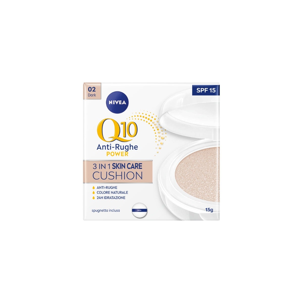 Nivea Q10 Plus Anti-Rughe 3 In 1 Skin Care Cushion SPF15 Dark 15ml