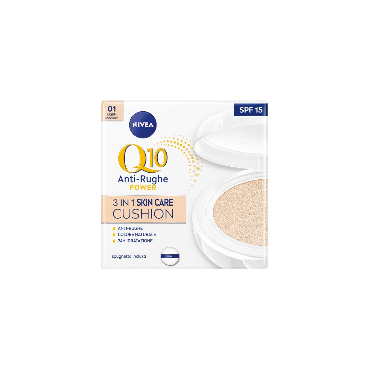 Nivea Q10 Plus Anti-Rughe 3 In 1 Skin Care Cushion SPF15 Light-Medium 15ml