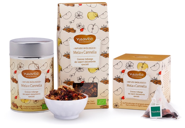 Neavita Silver Tin Infuso Mela E Cannella Bio 100g