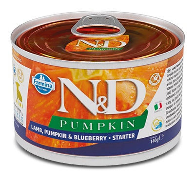 Farmina Natural & Delicious Pumpkin Starter Mini Con Agnello Zucca E Mirtillo Per Cani Cuccioli 140g