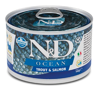 Farmina Natural & Delicious Ocean Mini Con Trota E Salmone Per Cani Adulti 140g