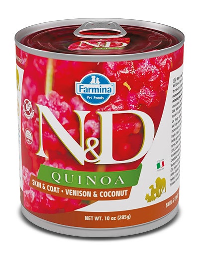 Farmina Natural & Delicious Quinoa Skin & Coat Con Cervo E Cocco Per Cani Adulti 285g