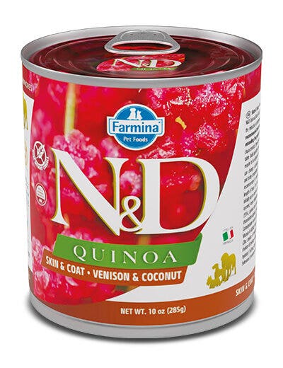Farmina Natural & Delicious Quinoa Skin & Coat Con Cervo E Cocco Per Cani Adulti 285g