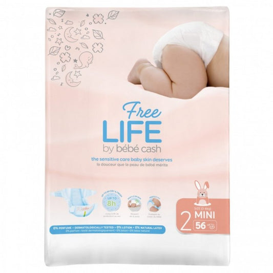 FREELIFE BEBECASH MINI TAGLIA 2 (3-6KG) 56 PEZZI