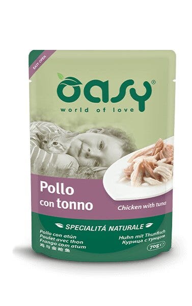 Oasy Specialità Naturale Gatto Pollo con Tonno 70g