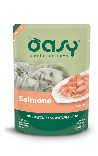 Oasy Wet Cat Salmone Cibo Umido Per Gatti Adulti 70g