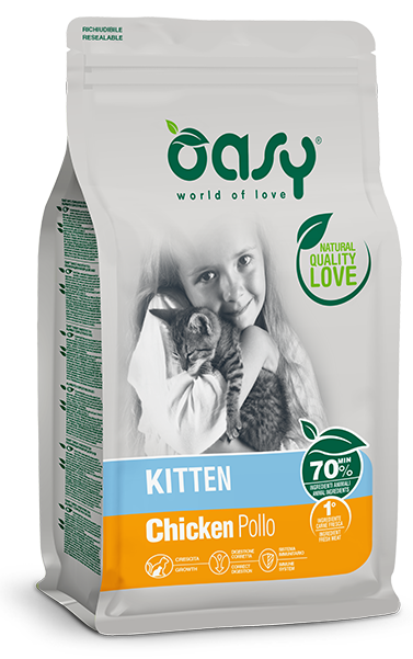 Oasy Dry Kitten Crocchette Di Pollo Per Gattini Sacco 1,5kg