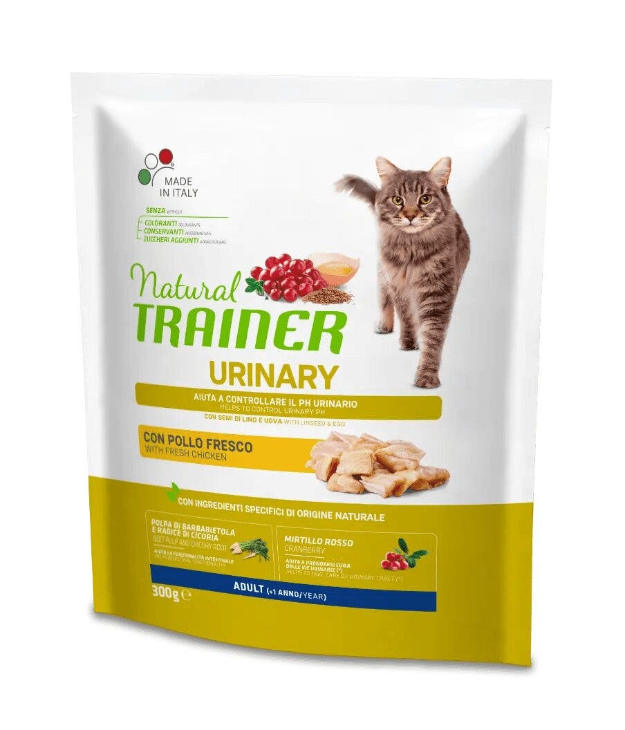Natural Trainer Urinary Crocchette Con Pollo Per Gatti Adulti Sacco 300g