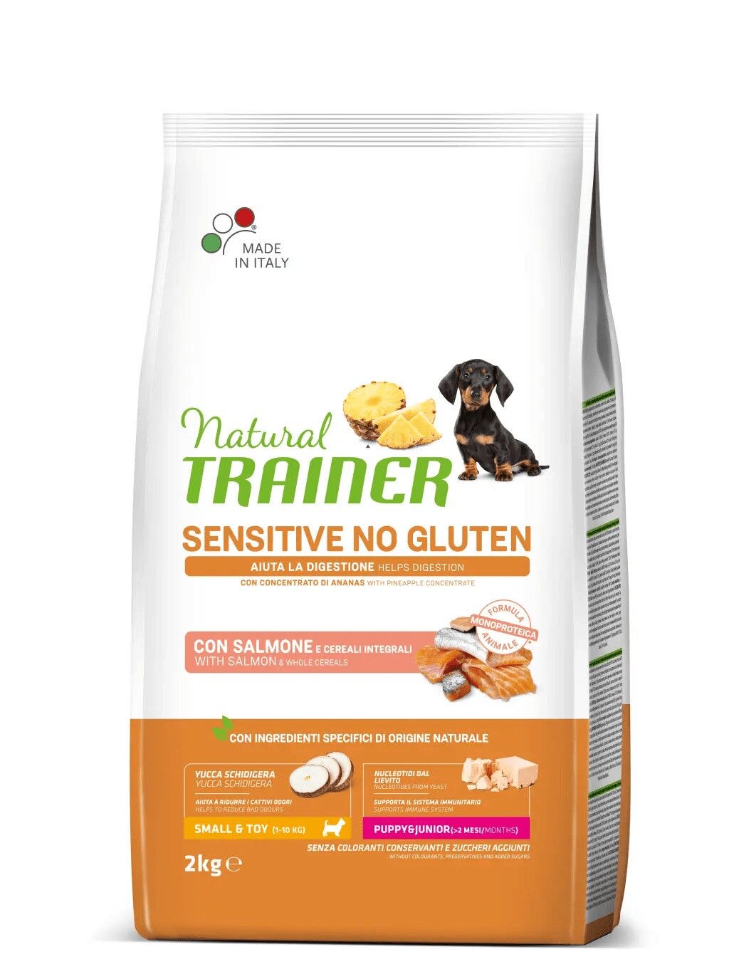 Natural Trainer Sensitive No Gluten Crocchette Con Salmone Per Cani Cuccioli Mini Sacco 2kg