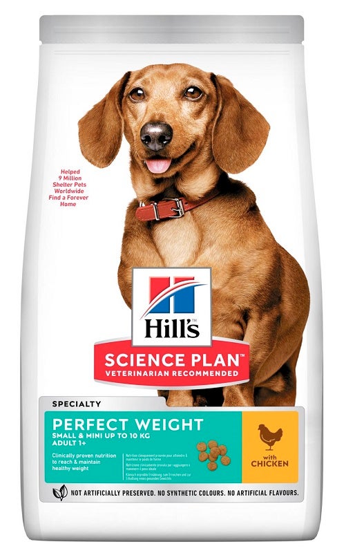 Hill's Science Plan Perfect Weight Small & Mini Adult Con Pollo Cibo Secco Per Cani 1,5kg