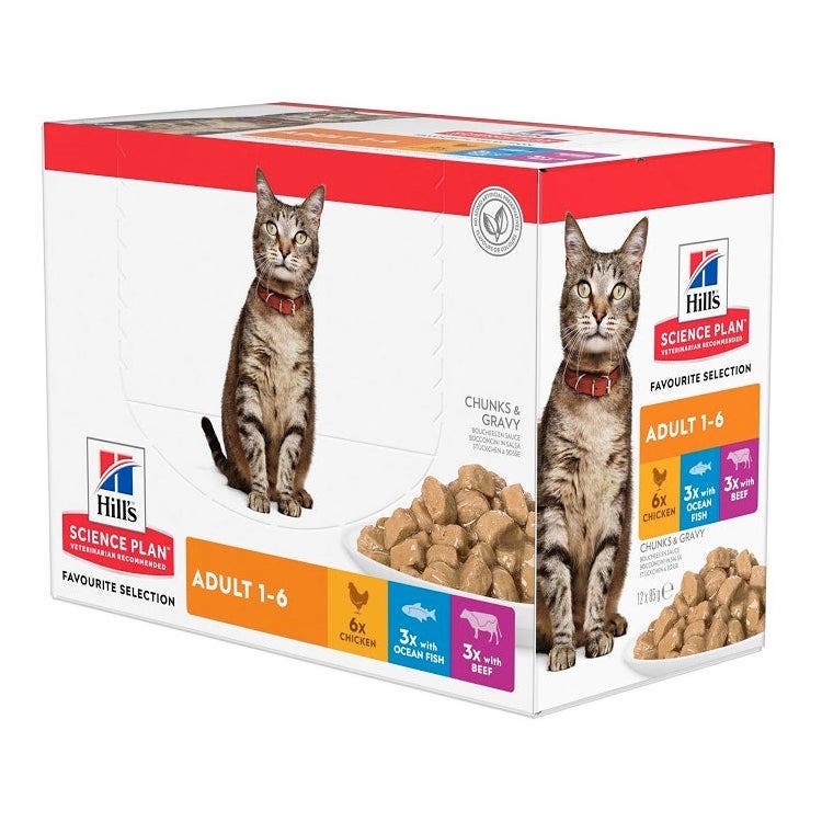 Hill's Science Plan Multipack Cibo Umido Per Gatti Adulti 12 Bustine